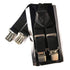 KANGDAI Men Polyester Strap 3.5cm X Type 4 Clips Black