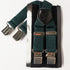 KANGDAI Men Polyester Strap 3.5cm X Type 4 Clips Dark green