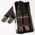 KANGDAI Men Polyester Strap 3.5cm X Type 4 Clips Coffee