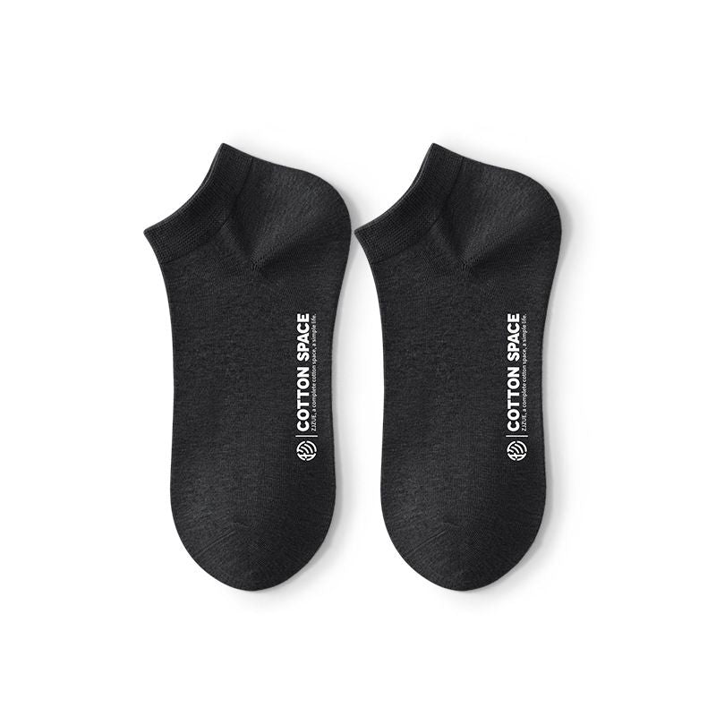Men Cotton Socks Zjzue Antibacterial Summer Black; All sizes All yards