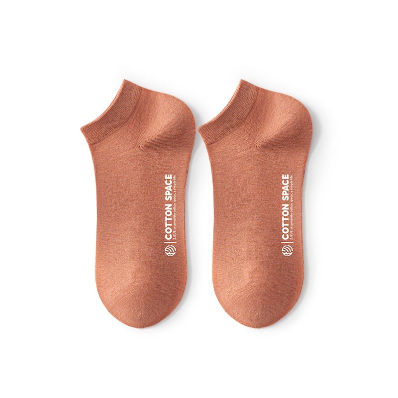 Men Cotton Socks Zjzue Antibacterial Summer Orange red; Average size