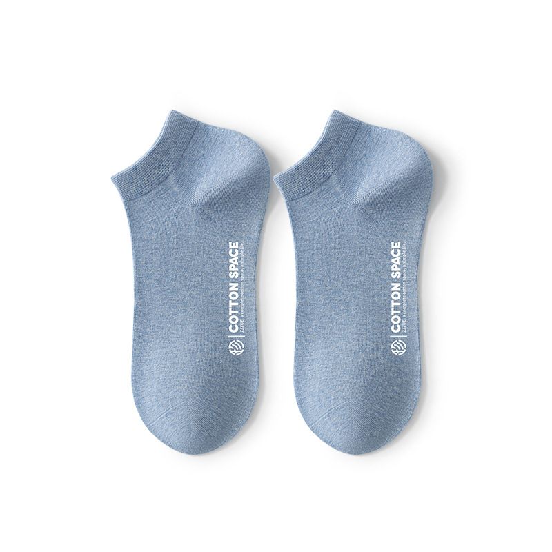 Men Cotton Socks Zjzue Antibacterial Summer Light Blue; All Size All yards