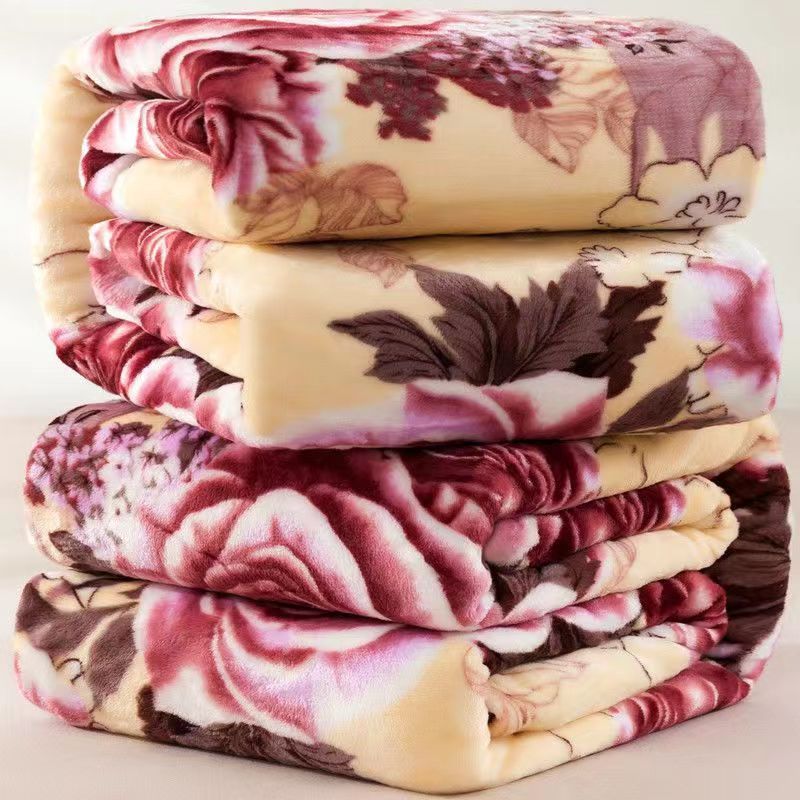 Flannel Blanket Polyester Geometric 120x200cm Honey Language Between Flowers 200*230cm about 1.6kg