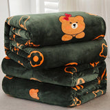 Flannel Blanket Polyester Geometric 120x200cm Meng Meng Bear 200*230cm about 1.6kg