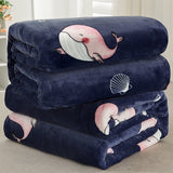Flannel Blanket Polyester Geometric 120x200cm Little Whale 150*200cm about 1.0kg