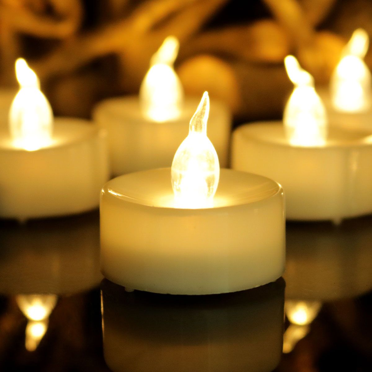 LED Electronic Candle 12 Pack Remote Control Timing Warm white light-pointed