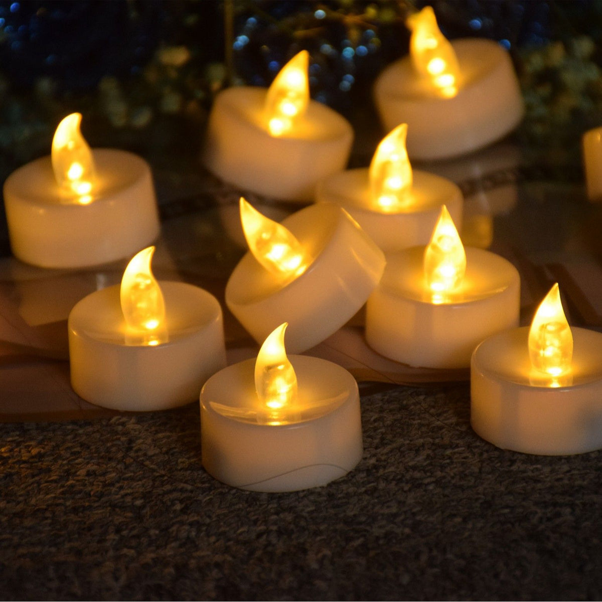 LED Electronic Candle 12 Pack Remote Control 2-key remote control Warm white light-frosted head