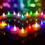 LED Electronic Candle 12 Pack Remote Control Timing Colorful-pointed