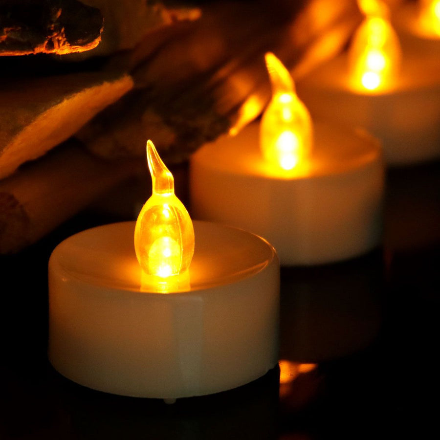 LED Electronic Candle 12 Pack Remote Control Flashing Yellow light-pointed