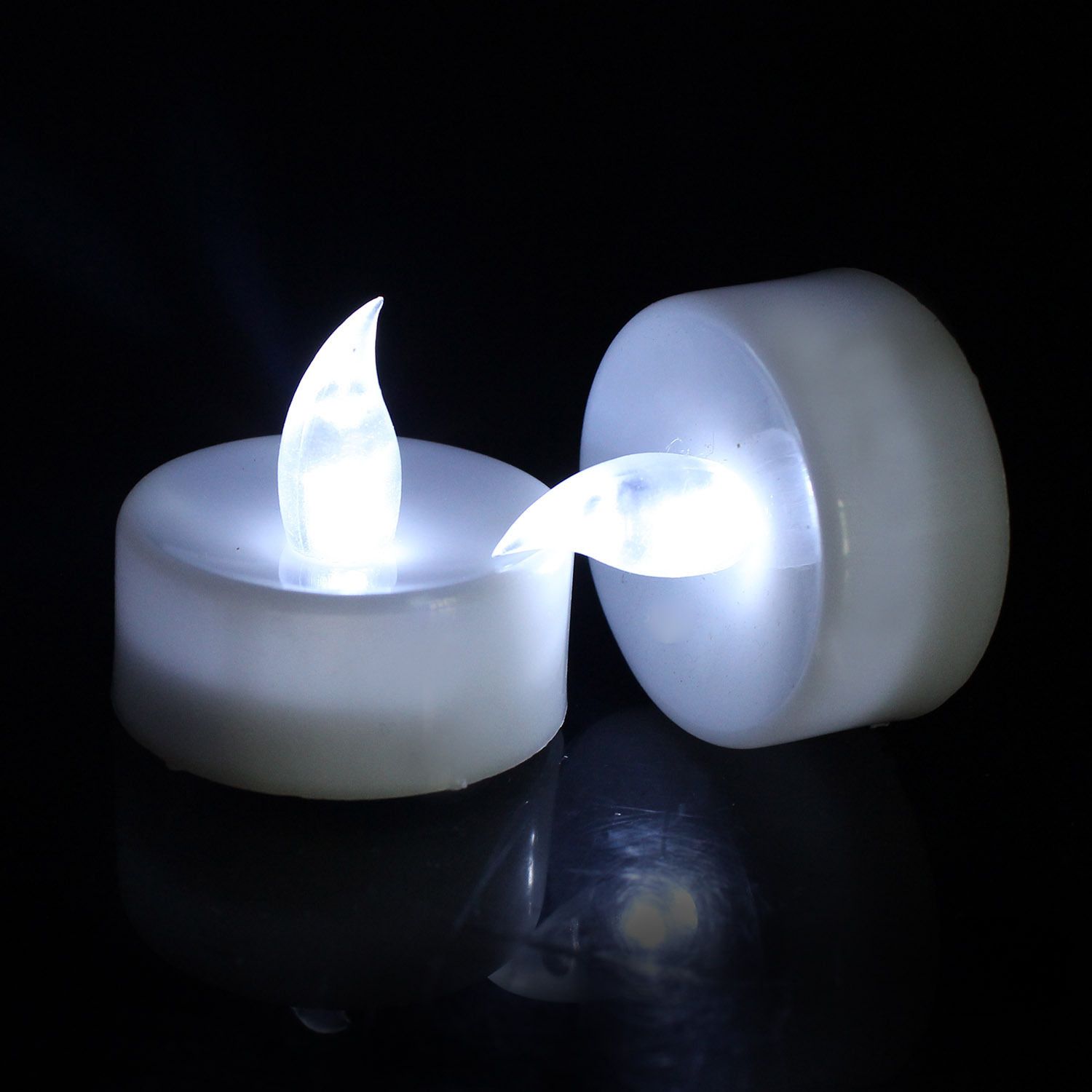 LED Electronic Candle 12 Pack Remote Control Always Bright Cold white sanding head
