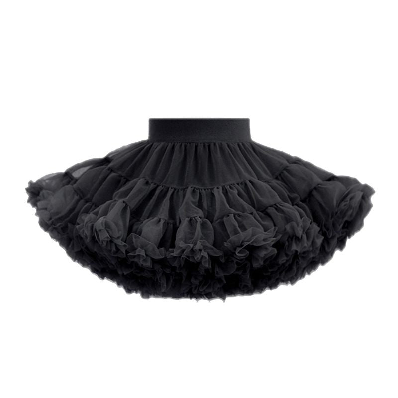 tutuoclock Girls Sweet Princess Nylon Mesh Cake Skirt Black 110cm