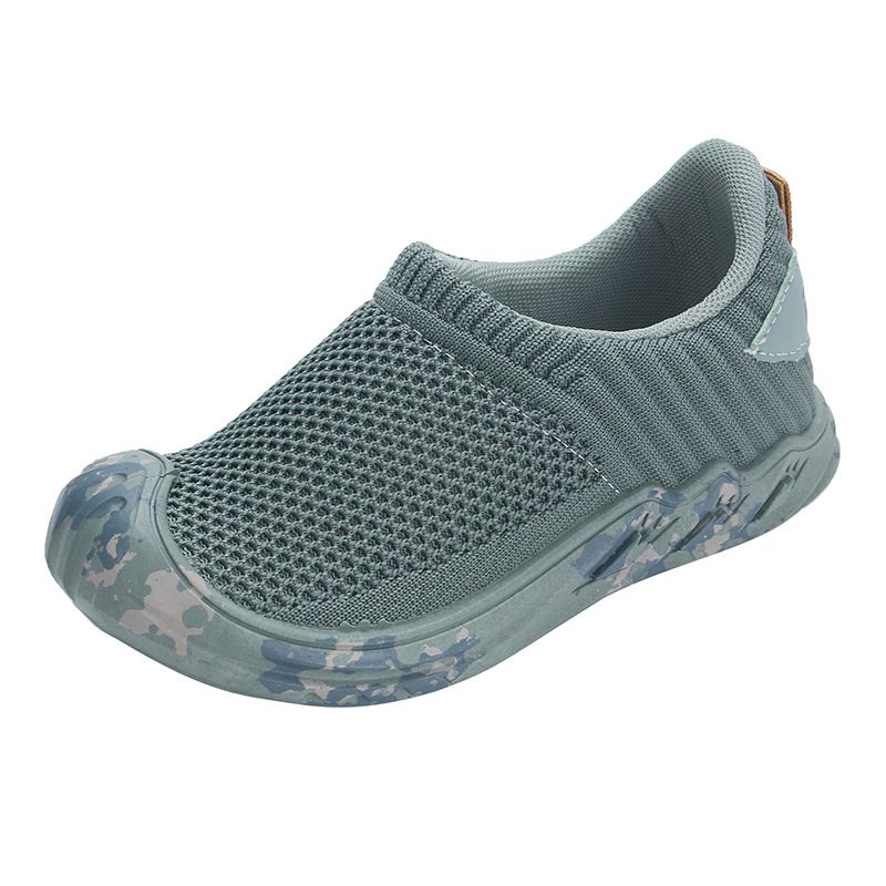 Kids Breathable Fly Woven Running Shoes Grey 31 yards inside length 19CM