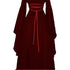 Witch Costume Retro Medieval Stage Performance Silly Ni Burgundy 5XL