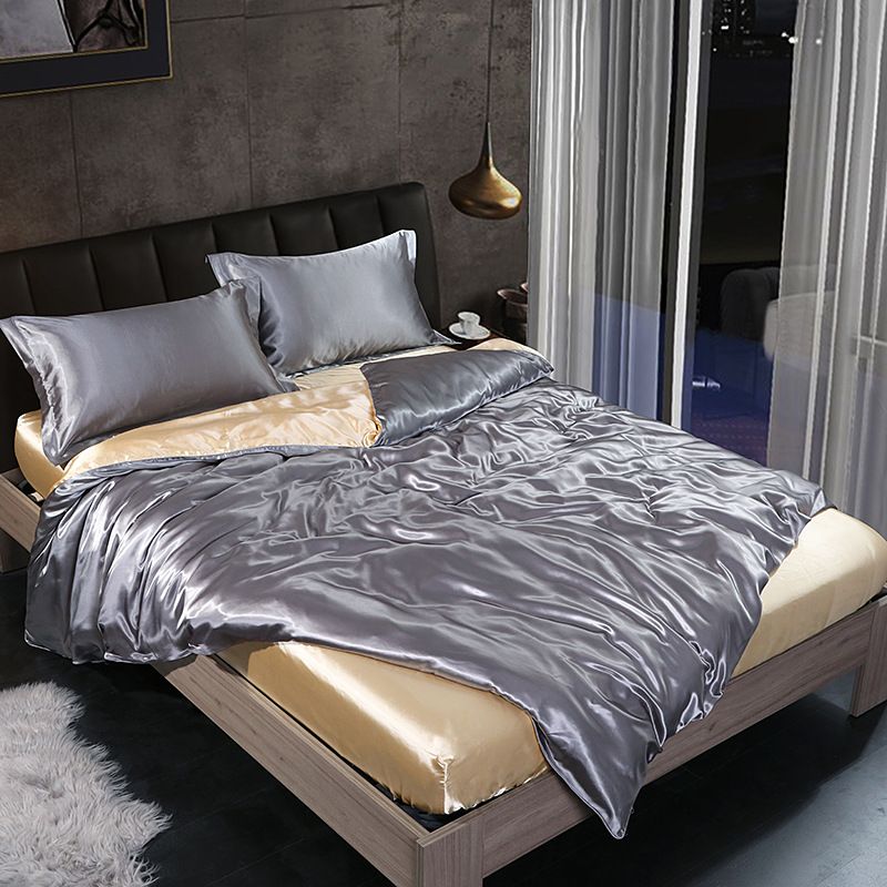 Shurui Silk Four Piece Set 150x200cm 1.2 m bed hat four-piece set [quilt cover 150x 200cm]