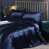 Shurui Silk Four Piece Set 150x200cm 1.8 m bed hat [quilt cover 200x 230cm]