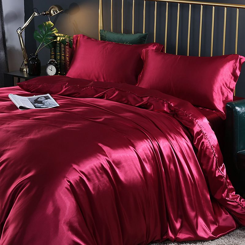 Shurui Silk Four Piece Set 150x200cm 1.2 meters bed sheets four-piece set [quilt cover 150x 200cm]