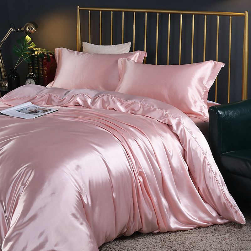 Shurui Silk Four Piece Set 150x200cm 1.8 m bed hat [quilt cover 220x 240cm]