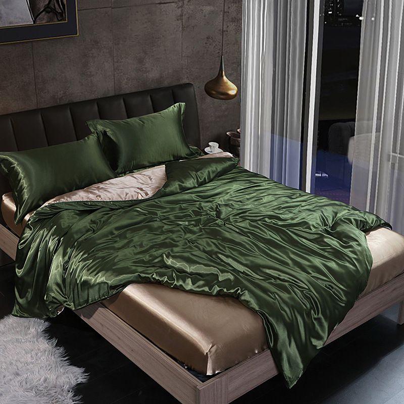 Shurui Silk Four Piece Set 150x200cm 1.8 meters bed sheets [quilt cover 200x 230cm]