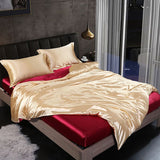 Shurui Silk Four Piece Set 150x200cm 1.5 meters bed sheets [quilt cover 200x 230cm]