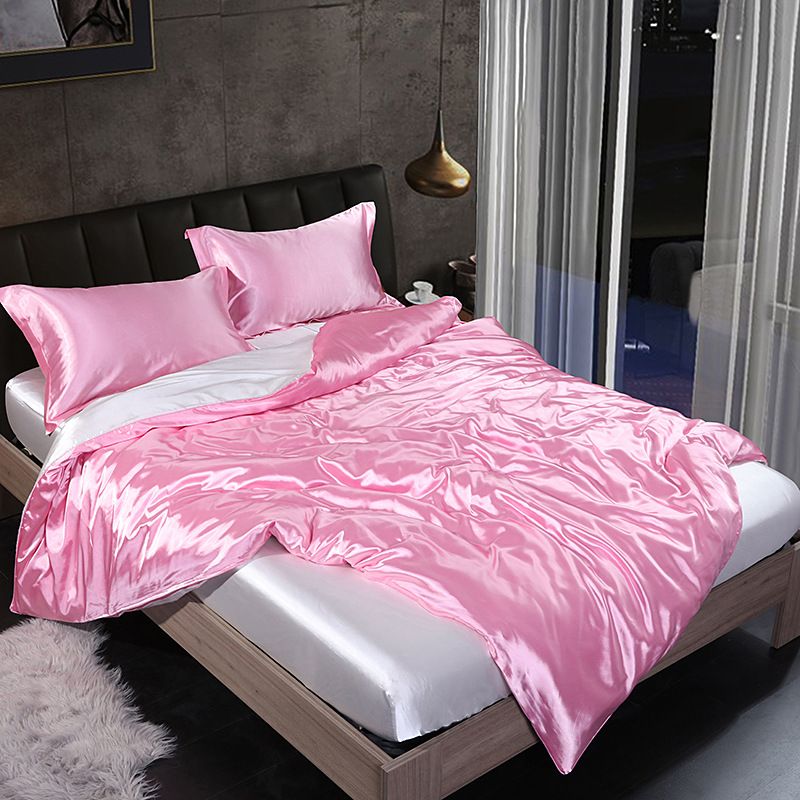 Shurui Silk Four Piece Set 150x200cm 1.5 m bed hat [quilt cover 200x 230cm]]
