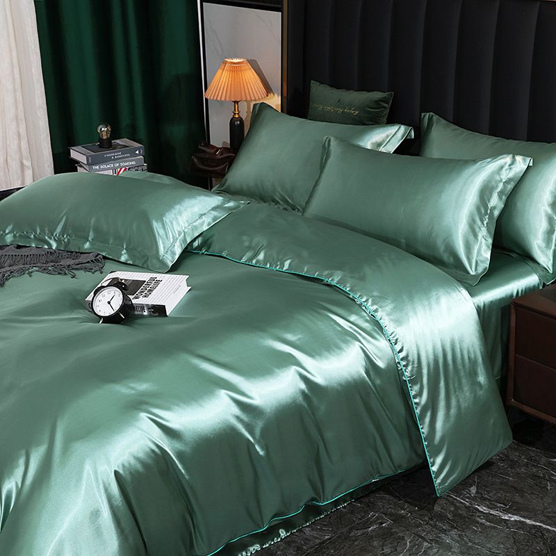 Shurui Silk Four Piece Set 150x200cm 1.8 meters bed sheets [quilt cover 200x 230cm]
