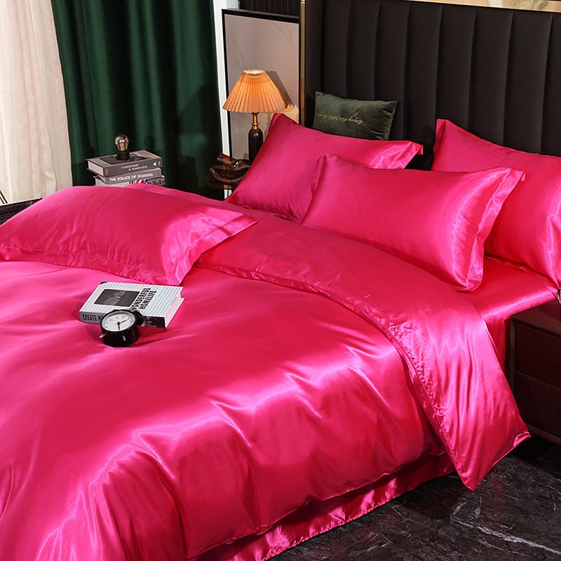 Shurui Silk Four Piece Set 150x200cm 1.8 meters bed sheets [quilt cover 200x 230cm]