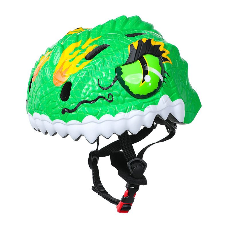XINTOWN Children Cycling Helmet EPS Dinosaur Pattern Green All yards