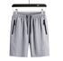 Men Summer Casual Shorts Straight Polyester Gray 7XL