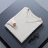 Men V Neck Pullover Knitwear Loose Long Sleeve Beige