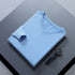 Men V Neck Pullover Knitwear Loose Long Sleeve Light Blue