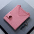 Men V Neck Pullover Knitwear Loose Long Sleeve Leather pink XXL