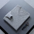 Men V Neck Pullover Knitwear Loose Long Sleeve Medium Gray