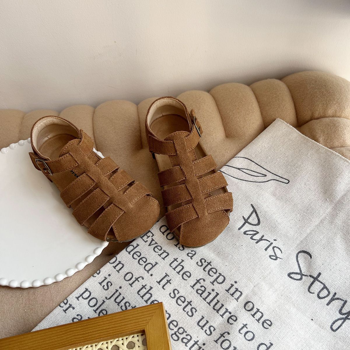 Kwai Kids Leather Shoes Boys Girls Brown 23
