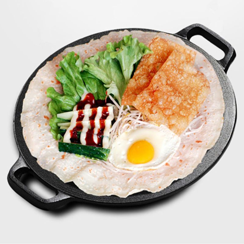 Cast Iron Pancake Pan 28cm Uncoated 37cm single pot (send hemp rope)