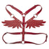 Leather Angel Wings Strap Belt Women Adjustable Red