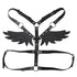Leather Angel Wings Strap Belt Women Adjustable Black