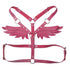 Leather Angel Wings Strap Belt Women Adjustable Rose Red