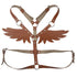 Leather Angel Wings Strap Belt Women Adjustable Brown