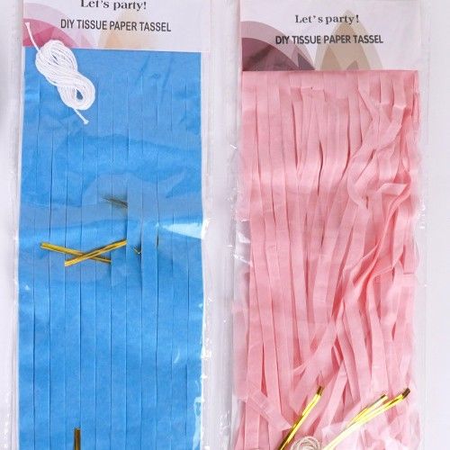 36 inch Balloon Set Confetti Tassel Yize latex Tassel Blue + Pink