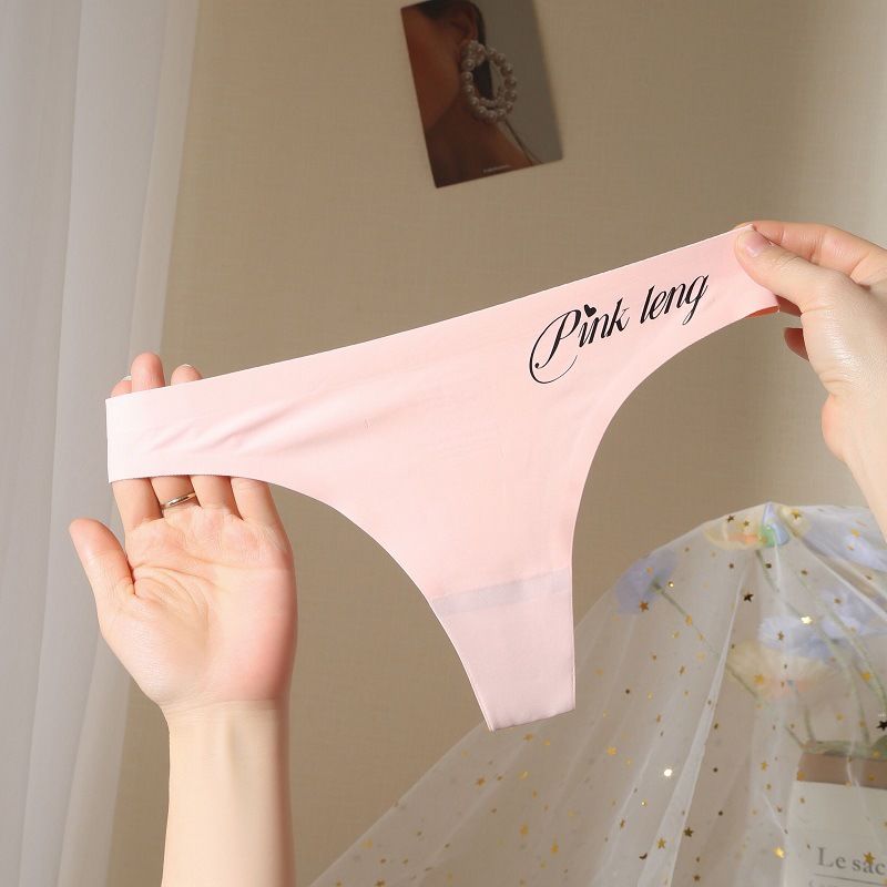 Women Thong Underwear Leng Yans Beauty Ice Silk Nylon Pink M [35.00 kg-50.00 kg]