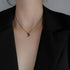 Necklace Women Alloy Bow Water Wave Chain Black Moon necklace