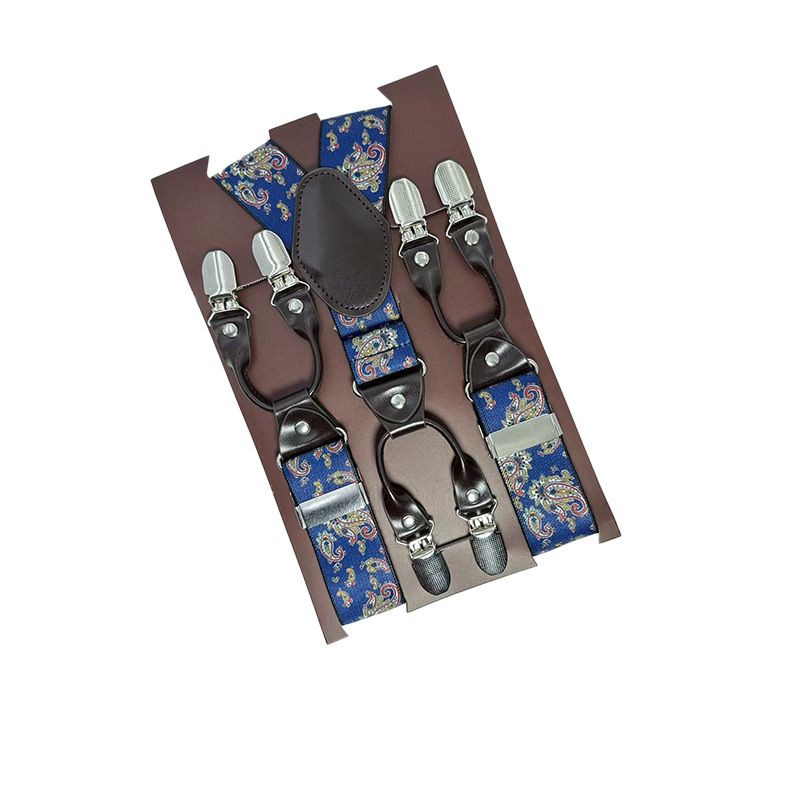 European Fan 6 Clip Men Suspenders Polyester Adjustable Printing: 2