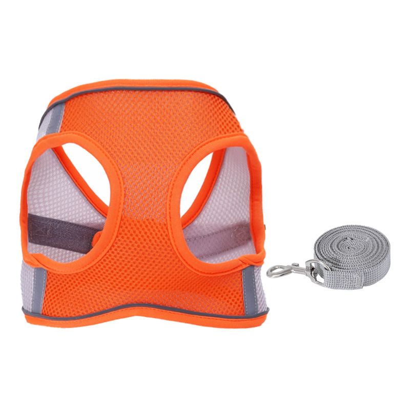 Pippi Dog Harness Polyester Breathable Mesh M Orange L
