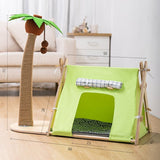 Lailey Cat Coconut Tree Climbing Frame Sisal Post Coconut Tree Tent Nest-Fruit Green