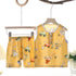 Tong Xinyuan Kids Cotton Silk Vest Set Shorts (Yellow) Car Cotton Silk Vest Set 130cm