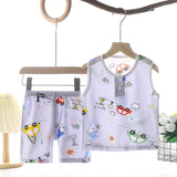 Tong Xinyuan Kids Cotton Silk Vest Set Shorts (Gray) car cotton silk vest set 80cm