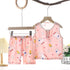 Tong Xinyuan Kids Cotton Silk Vest Set Shorts (Pink) Rabbit Radish Silk Vest Set 130cm
