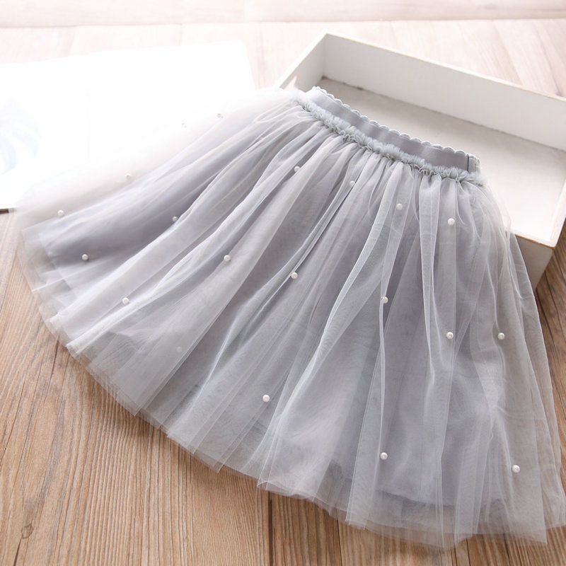Girls Cotton Cake Skirt Princess Grey 110