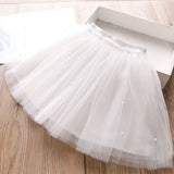 Girls Cotton Cake Skirt Princess Grey White 100