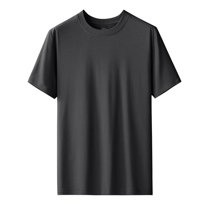 Kang Gongfang Men Modal T-Shirt Crewneck Short Sleeve Round neck-Black 5XL (103.00kg